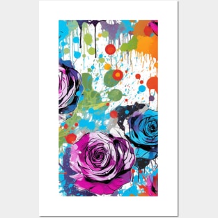 Rainbow flowers Posters and Art